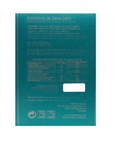 Biscoitos de Erva Doce MIOLO DE NÓS 160g